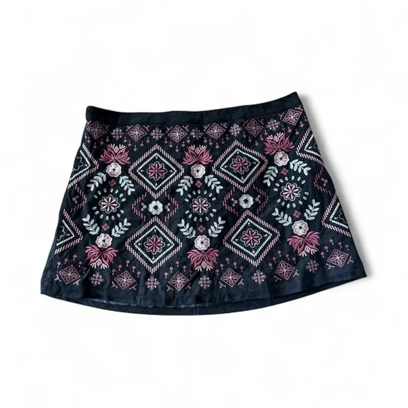 ANDREE BY UNIT Black and Pink A-Line Skirt, 1X - Picture 2 of 4